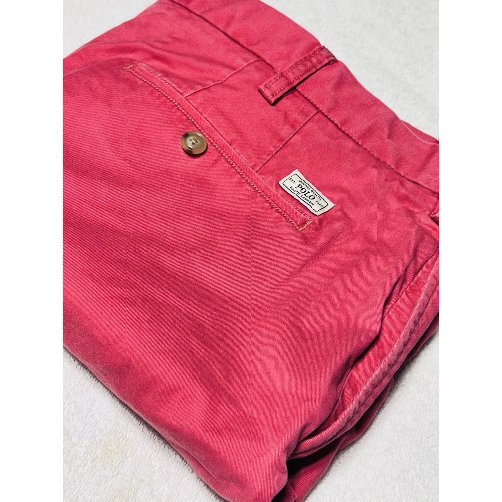 Polo Ralph Lauren Men's Flat Front Chino Shorts Salmon Pink Coral Size 38